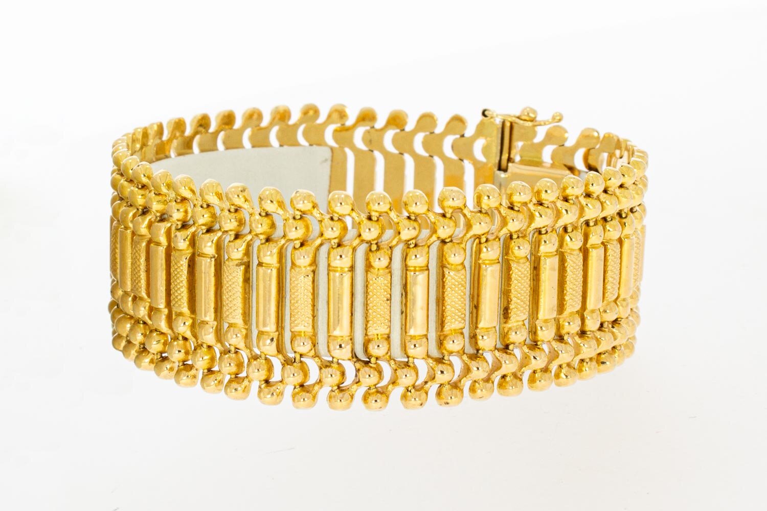 Vintage 18 Karaat gouden brede armband - 19 cm
