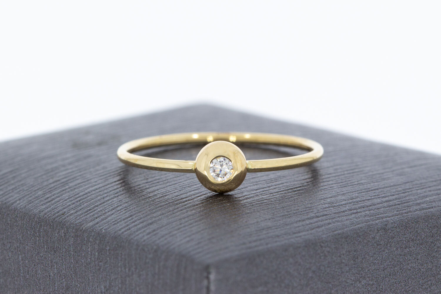Gouden 14 karaat Solitaire ring - 17,7 mm