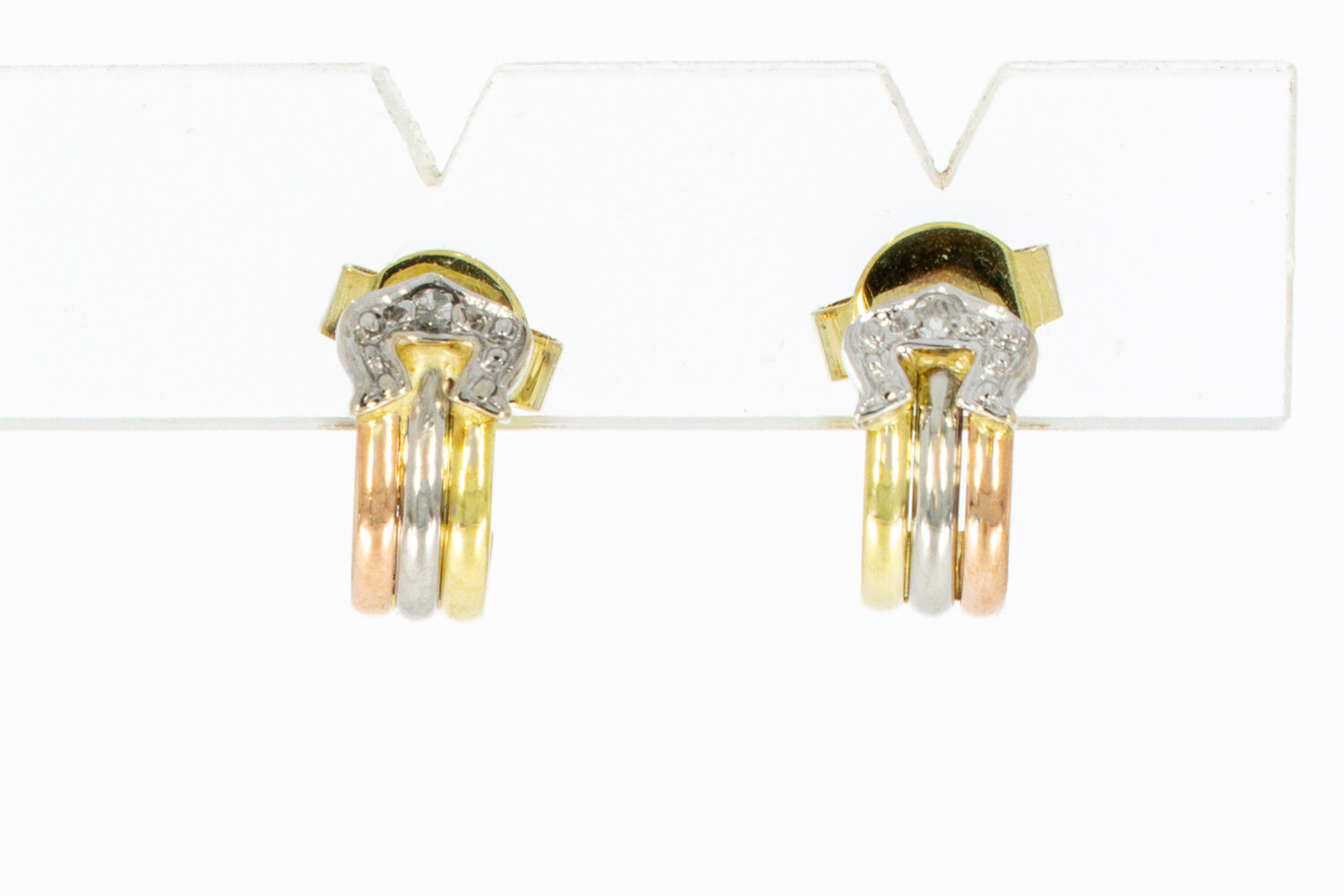 Diamant oorstekers 14 karaat goud - 11 mm