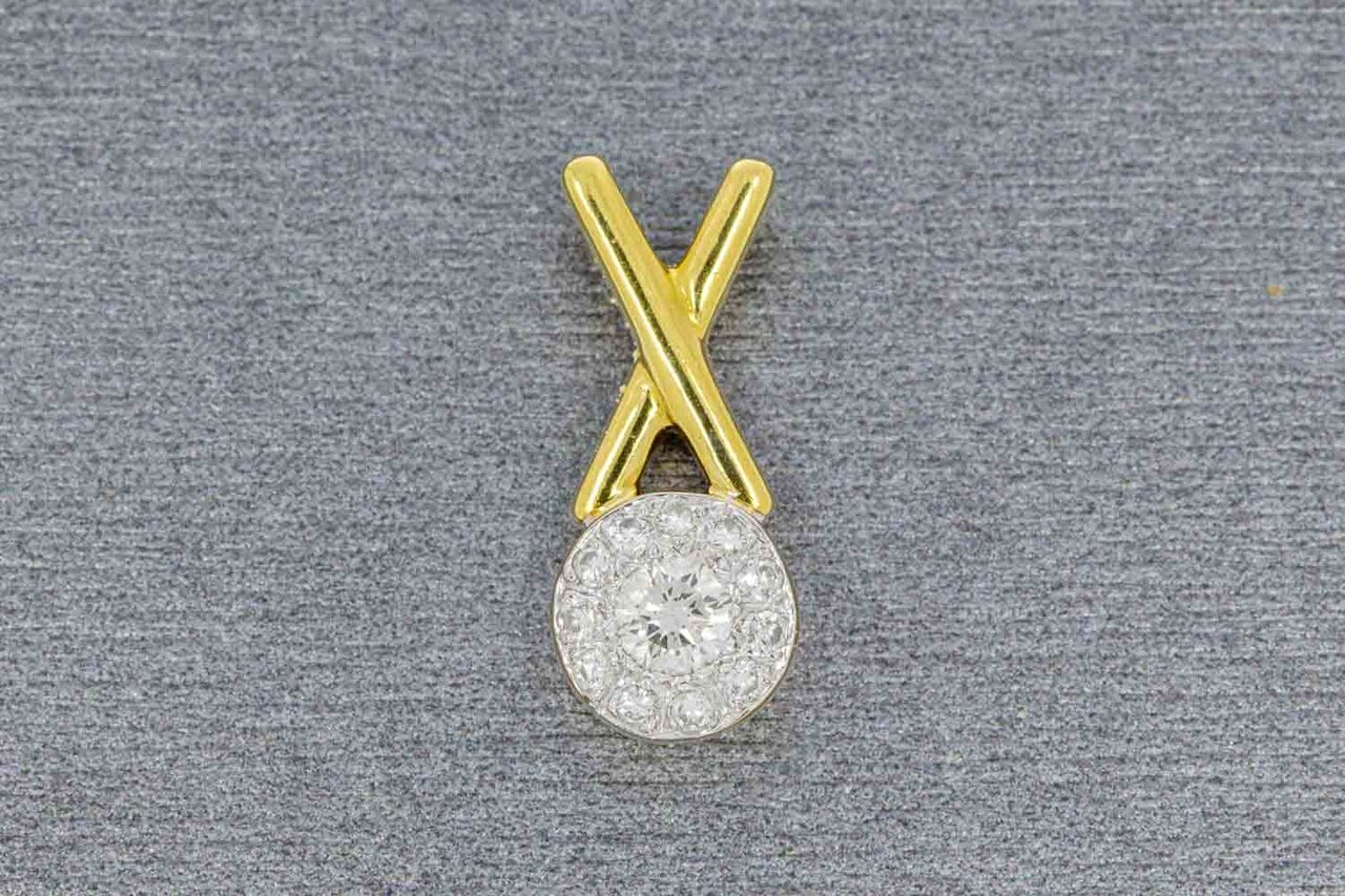 18 Karaat bicolor gouden diamant hanger
