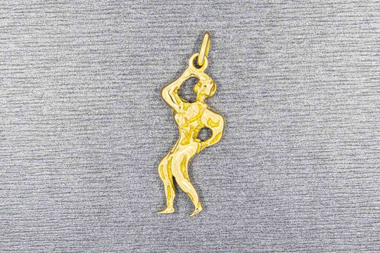 18 Karaat geel gouden hanger 'Bodybuilder' - 3,2 cm