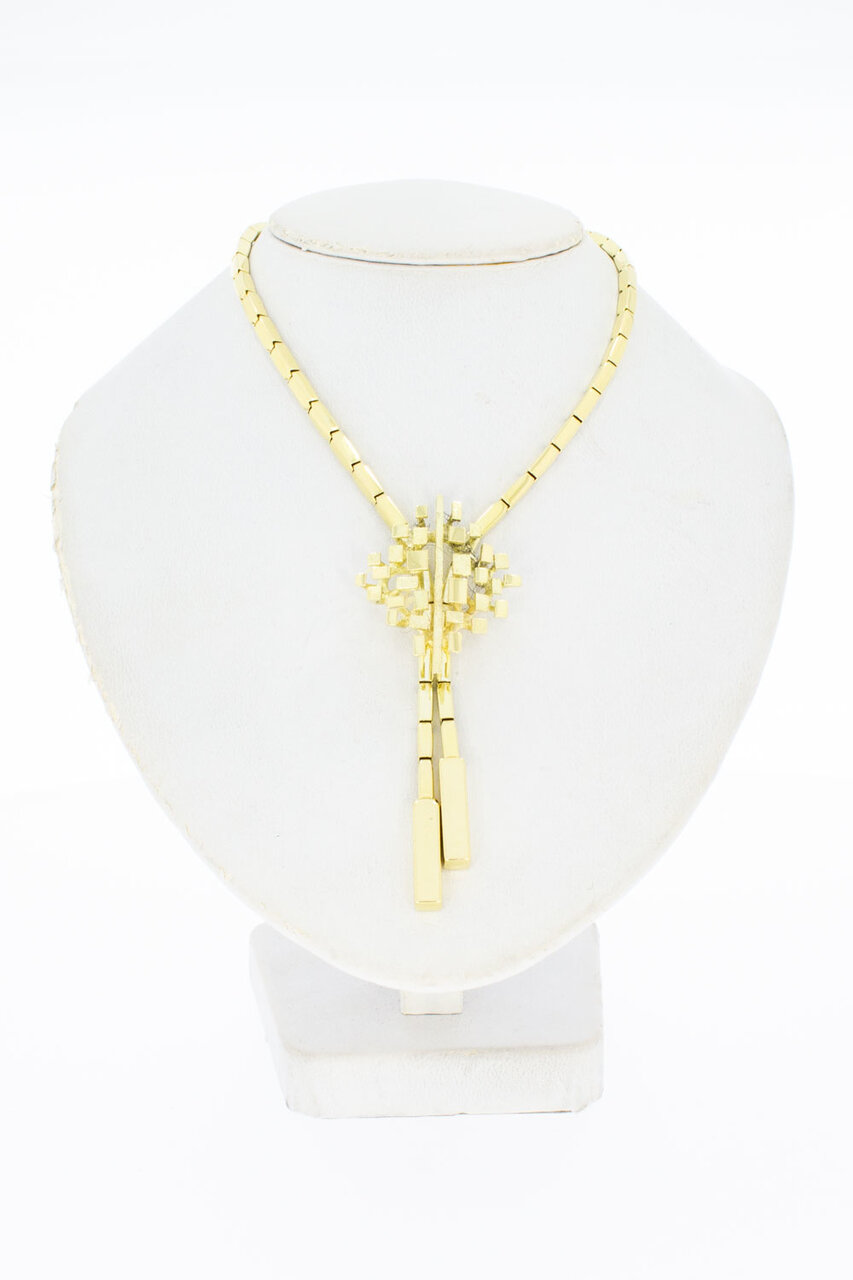 14 Karaat gouden Staafjes Collier - 43,5 cm