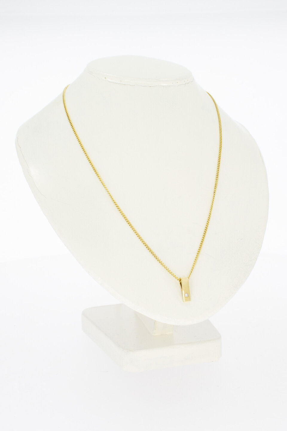 14 Karaat geel gouden Diamant hanger/ glijder
