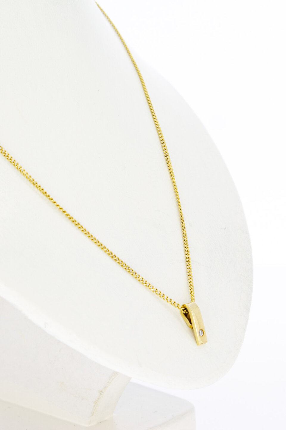 14 Karaat geel gouden Diamant hanger/ glijder
