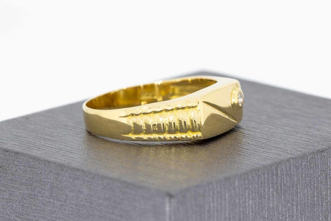 18 Karaat gouden Statement ring met Zirkonia - 18,9 mm