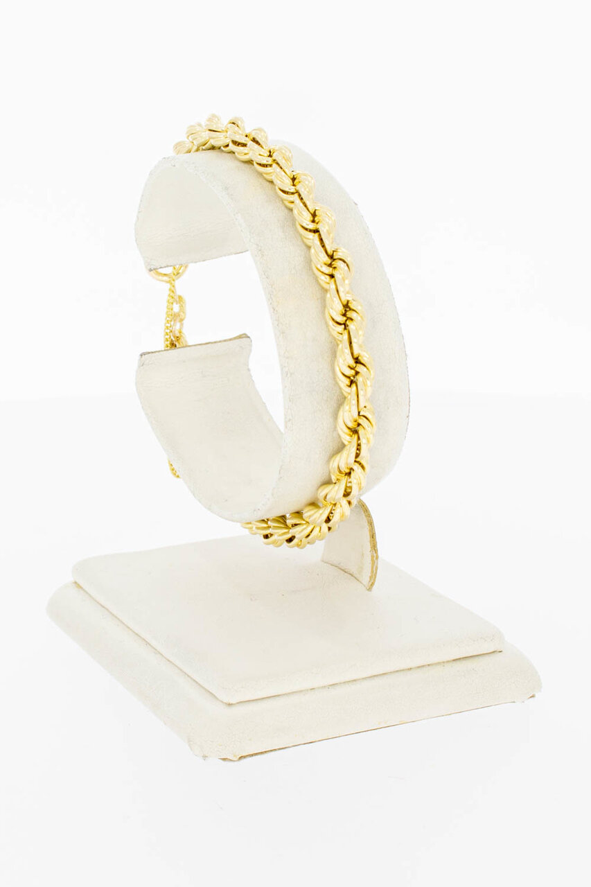 14 Karaat gouden gevlochten Koord armband- 19 cm