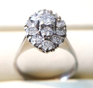 Diamant ring 18 Karaat  goud - 17,9 mm