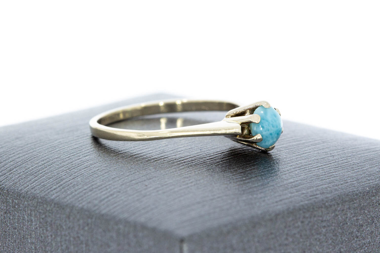 Turquoise ring 14 karaat goud - 16,5 mm