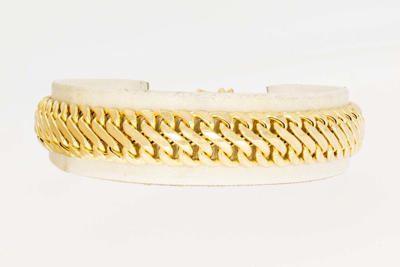14 Karaat dubbel Gourmet gouden armband- 19,4 cm