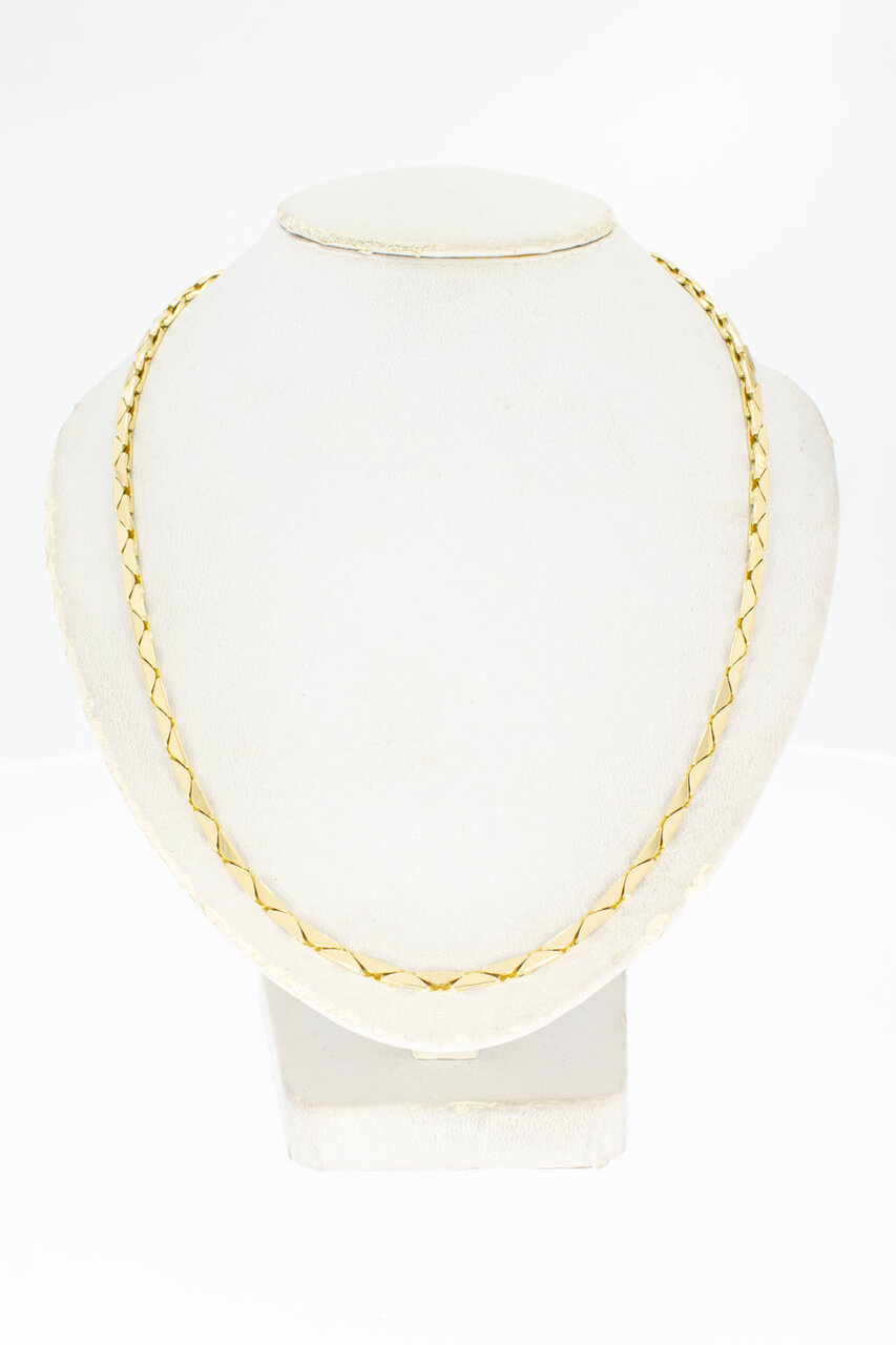 14 Karaat gouden Fantasie schakel Collier - 45,4 cm