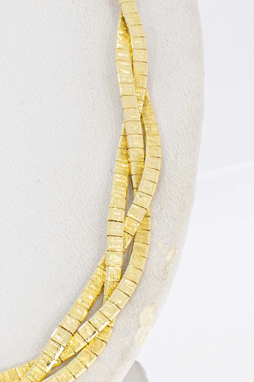 14 karaat gouden gevlochten Omega Collier - 44 cm