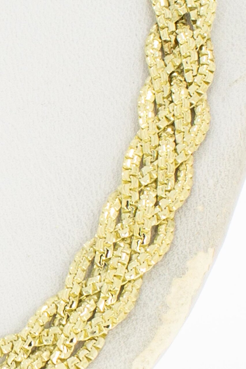 Gevlochten 14 Karaat geel gouden Collier - 44,5 cm