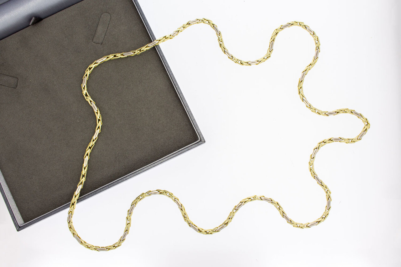 14 Karaat bicolor gouden Koningsketting - 90 cm
