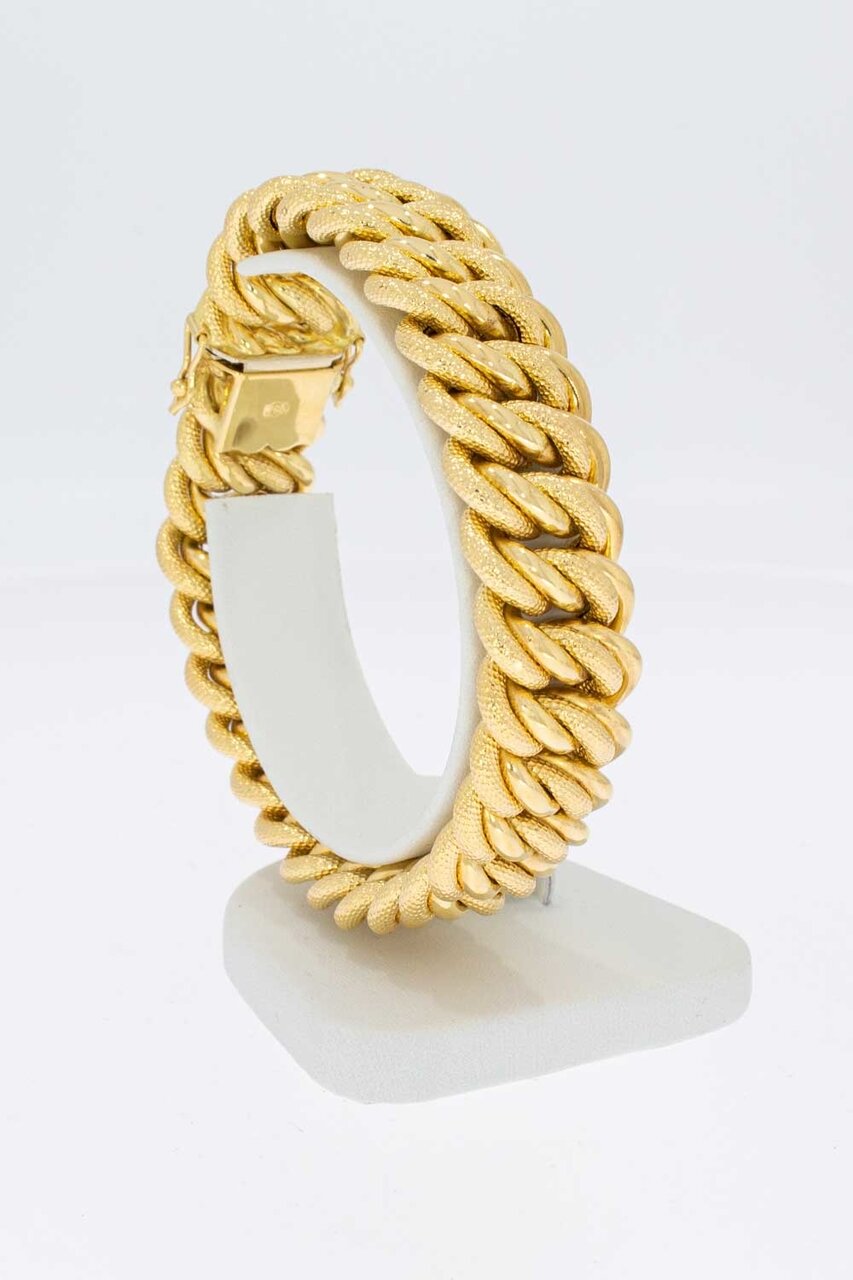 18 Karaat gouden brede Gevlochten armband - 20,4 cm
