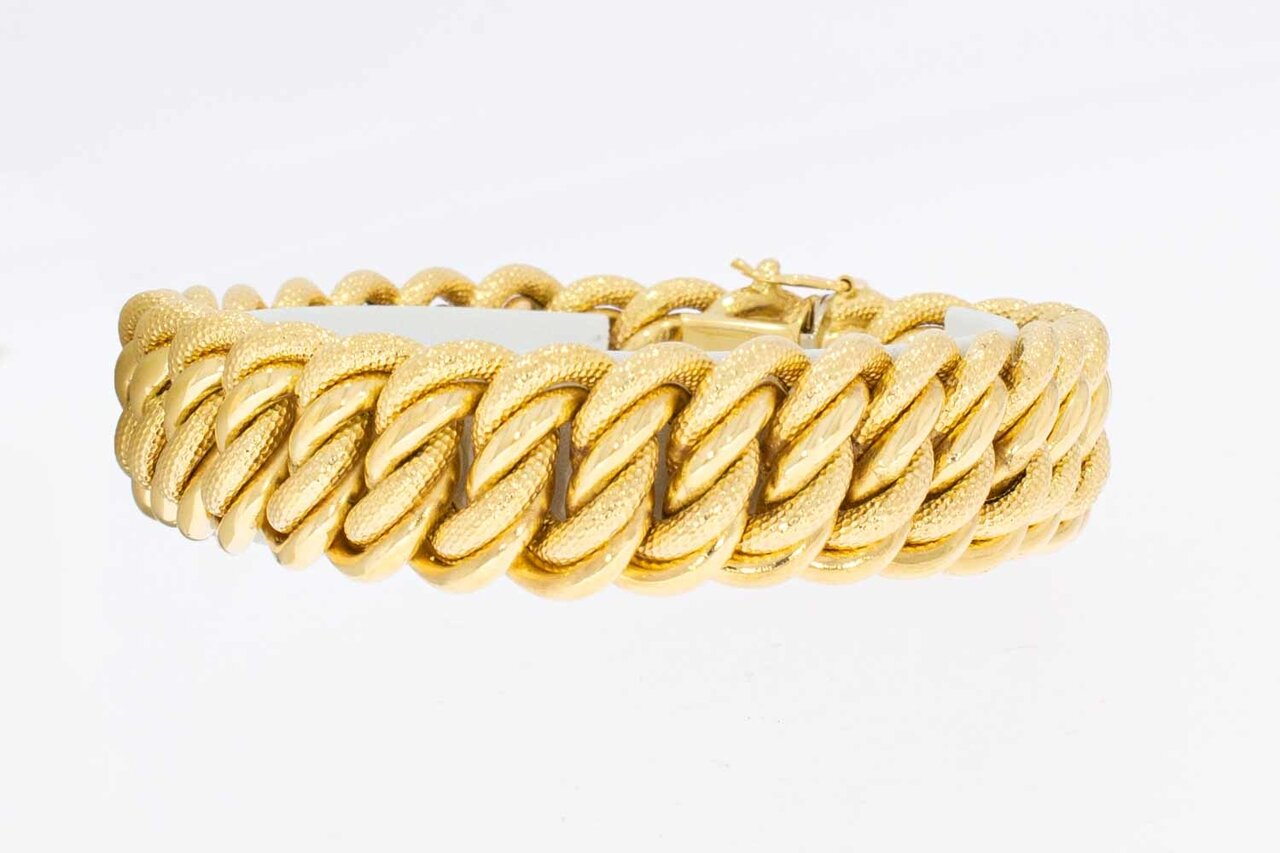 18 Karaat gouden brede Gevlochten armband - 20,4 cm