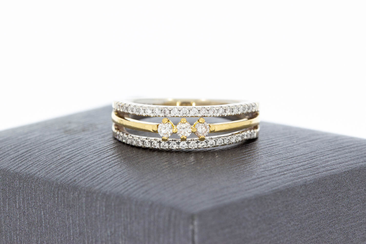 Diamant ring 18 karaat goud - 16,4 mm