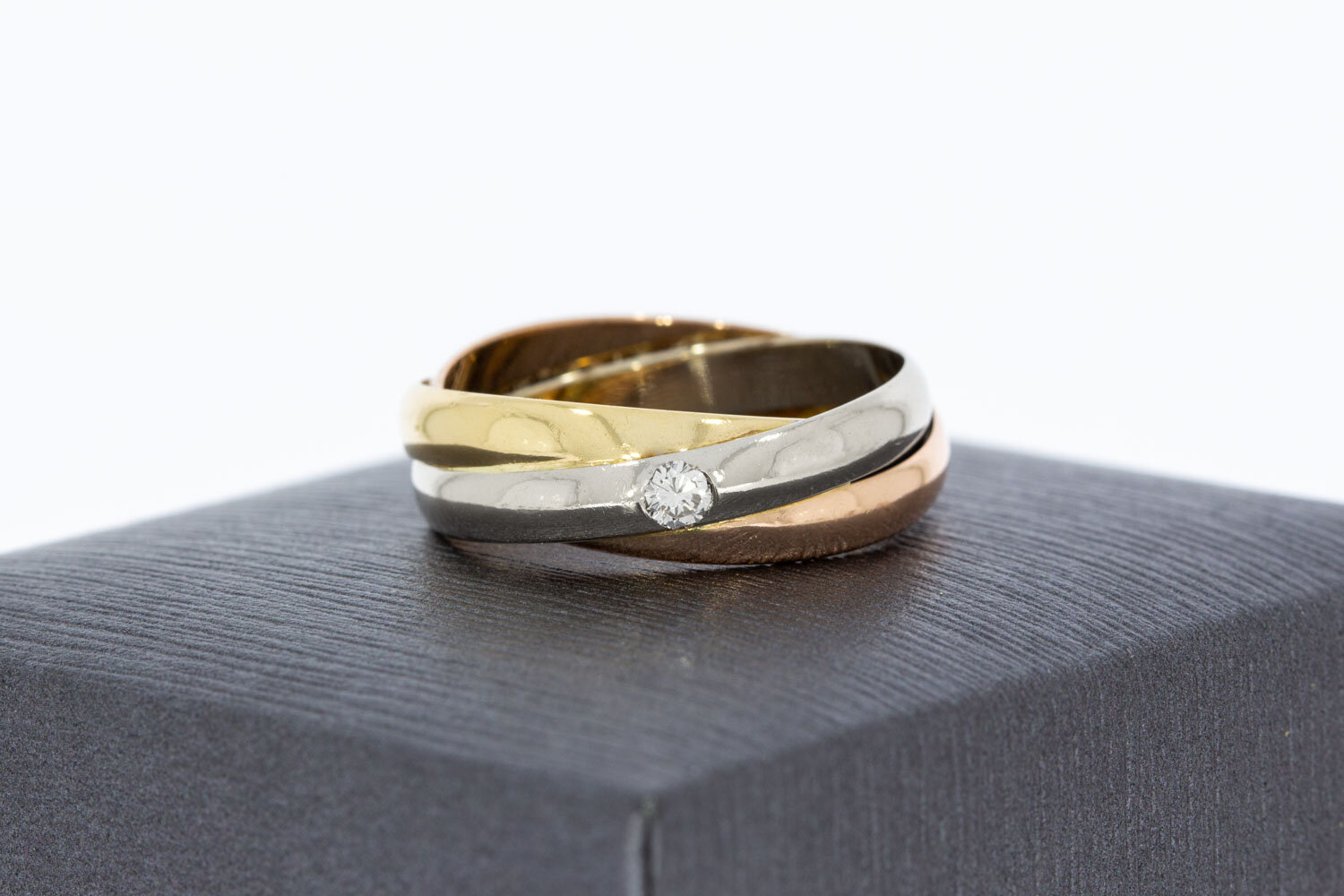 Diamant bandring 14 karaat goud - 17,1 mm