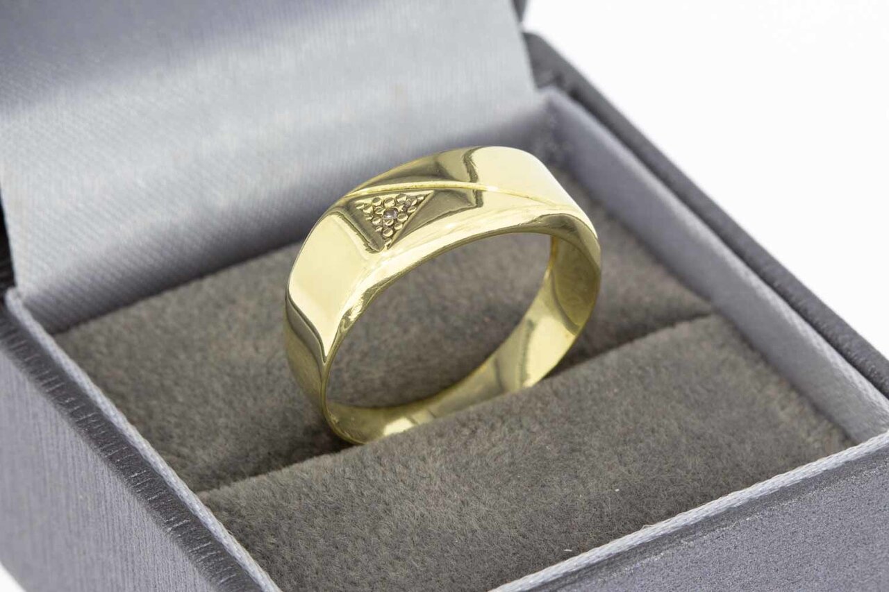 Statement Diamant ring 14 Karaat goud - 18,6 mm