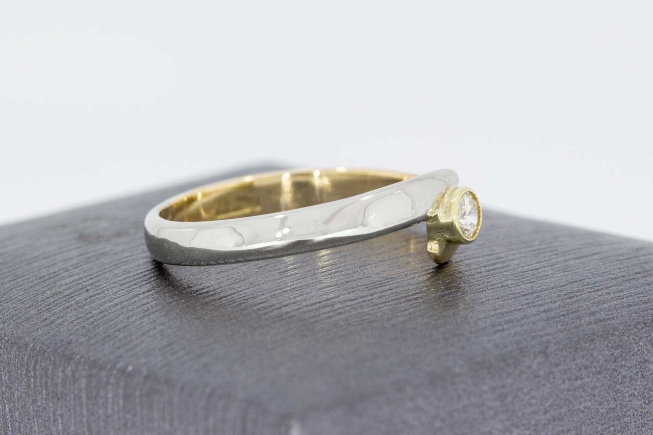 14 karaat gouden Solitaire diamant ring - 18,6 mm