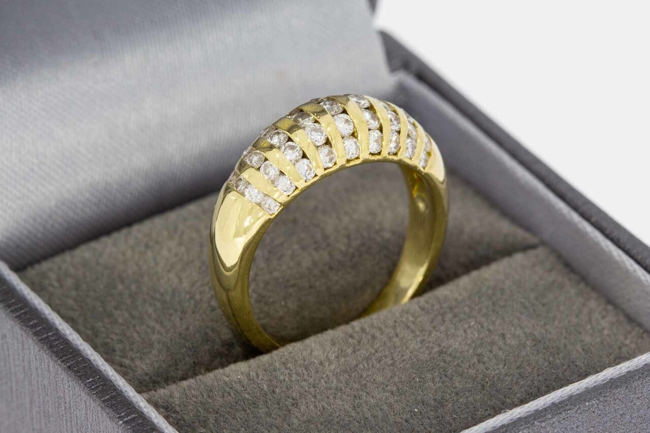 18 karaat gouden Diamant Bandring - 16,7 mm