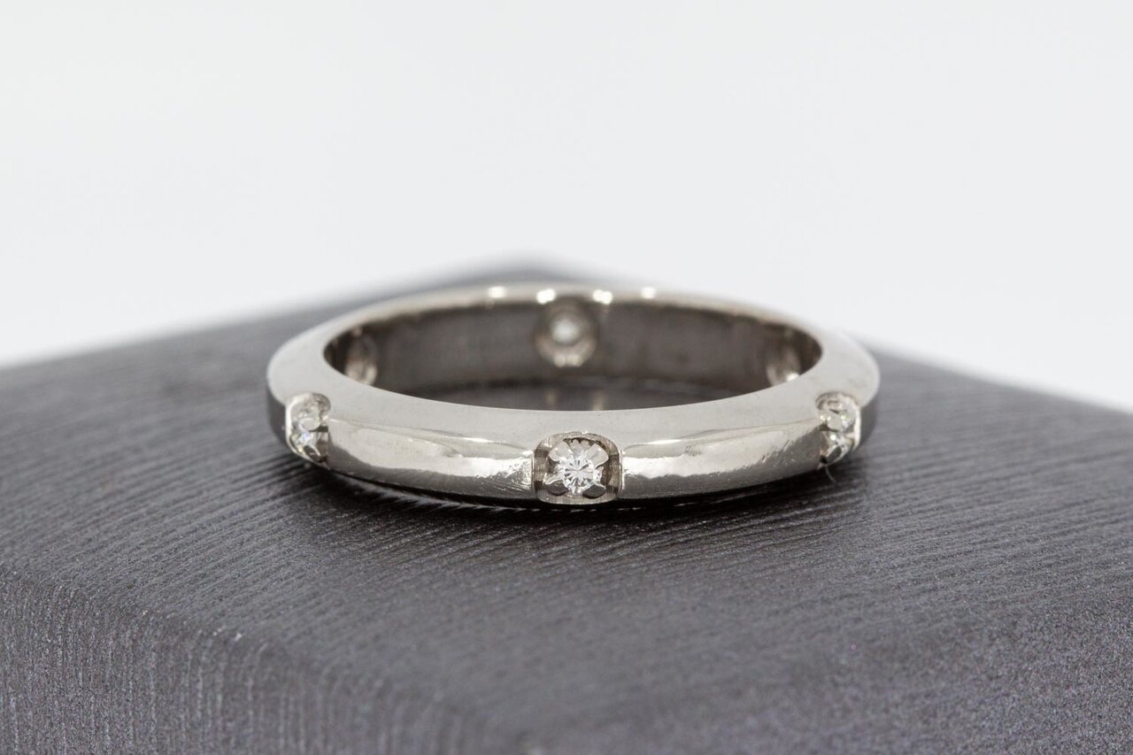 18 Karaat witgouden diamant Bandring - 17,2 mm