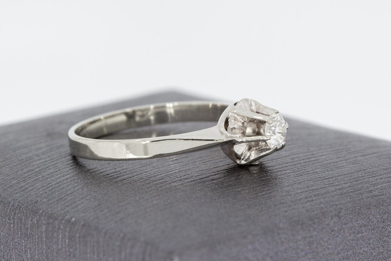 14 Karaat gouden Solitaire diamant ring - 17,2 mm