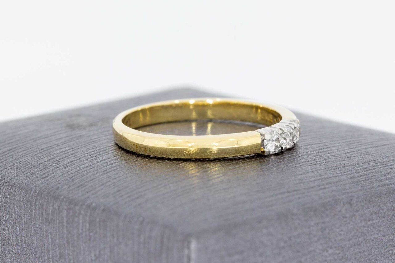 14 Karaat gouden diamant Aanschuifring - 16,6 mm