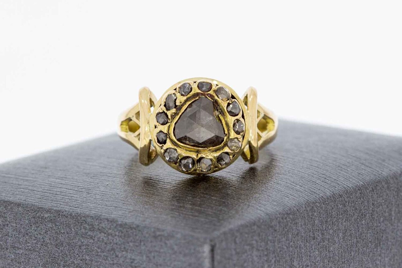 14 Karaat gouden Markies diamant ring - 17.3 mm