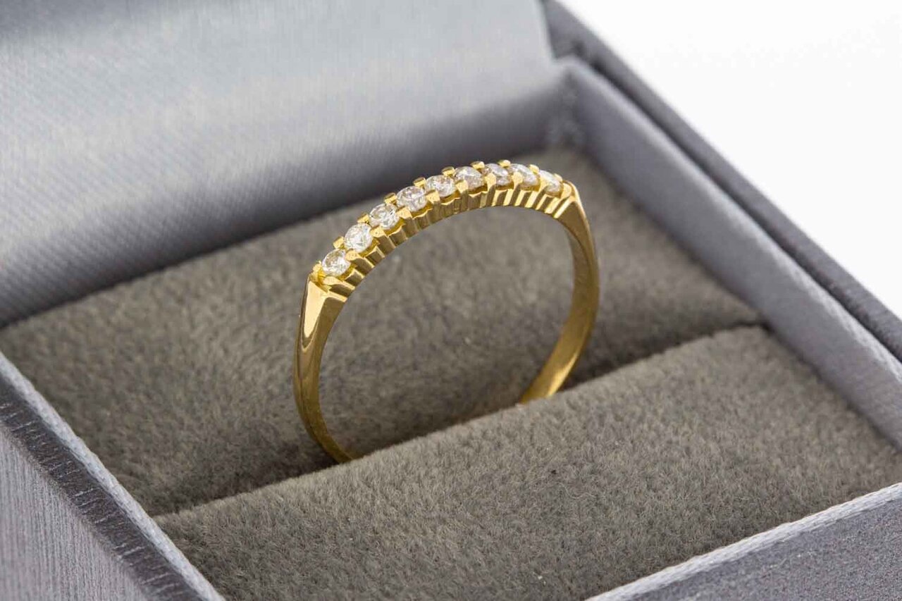 18 Karaat gouden diamant Aanschuifring - 16,6 mm