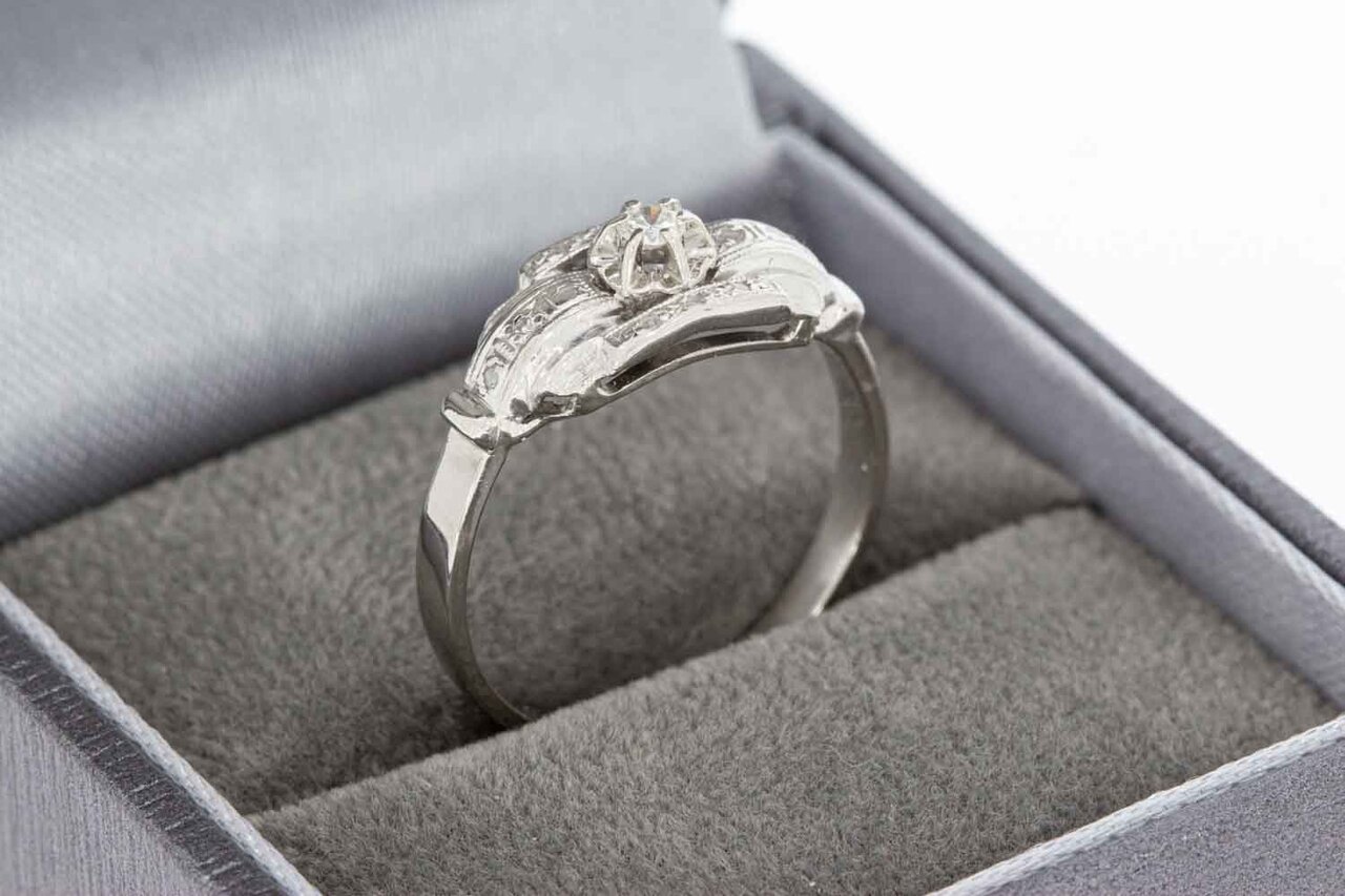 18 Karaat gouden Markies diamant ring - 17,6 mm