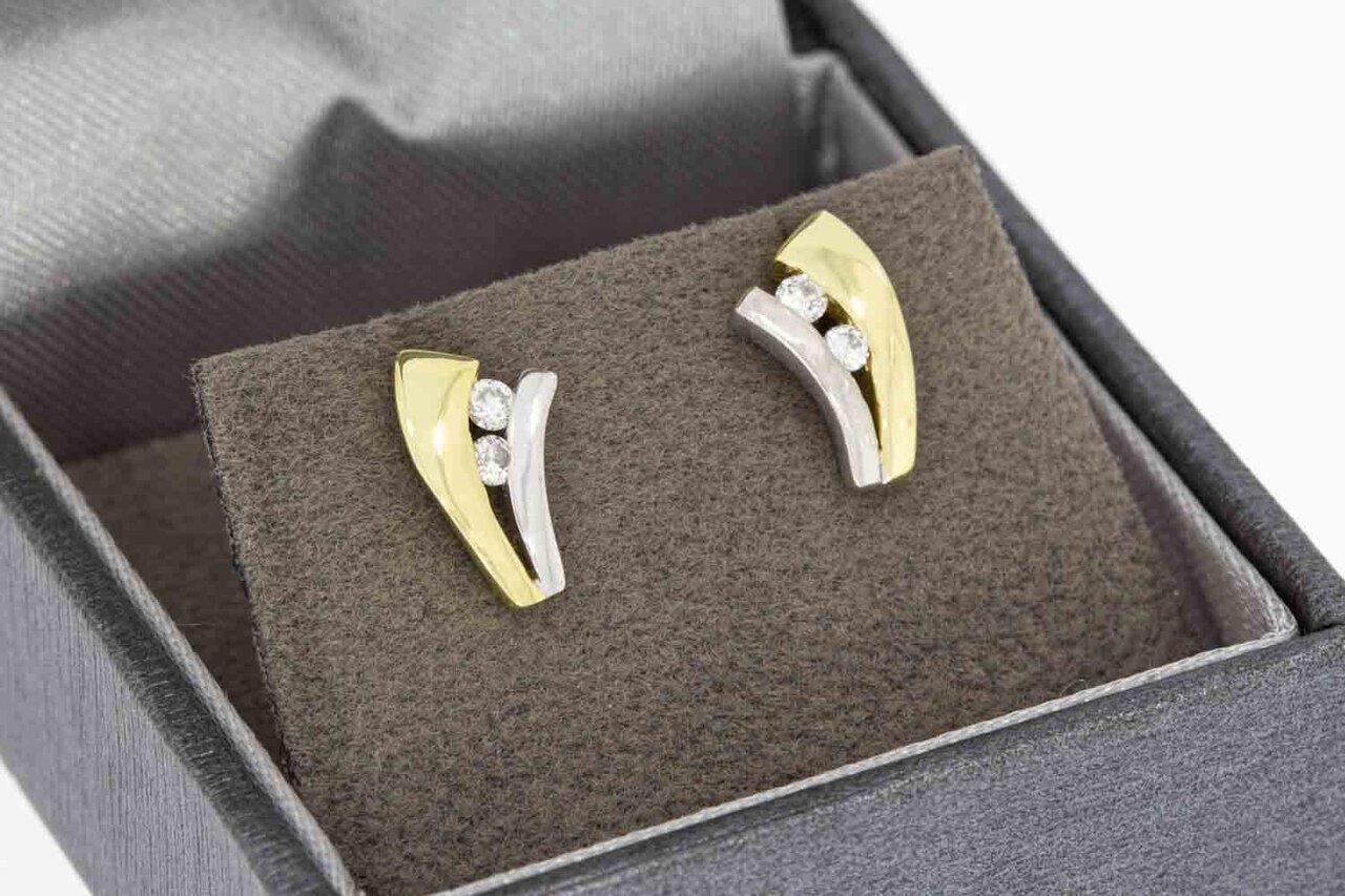 14 Karaat gouden diamant oorstekers - 9,4 mm