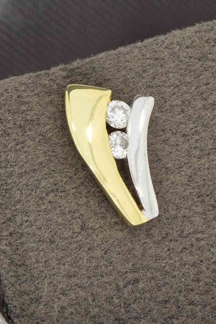 14 Karaat gouden diamant oorstekers - 9,4 mm