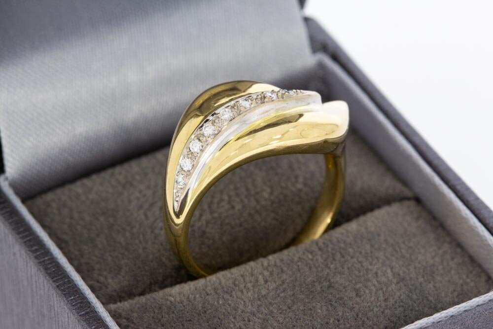 18 Karaat gouden diamant ring - 18 mm