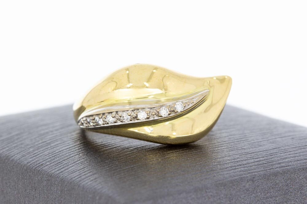 18 Karaat gouden diamant ring - 18 mm