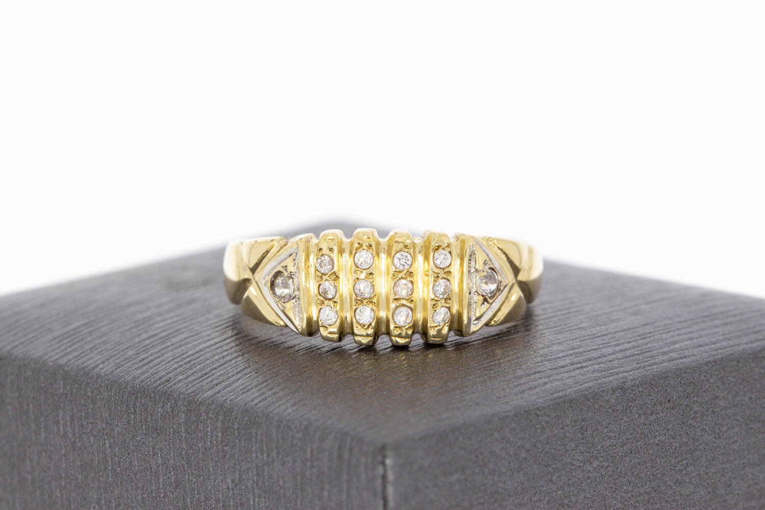 14 karaat gouden Saffier ring - 19,3 mm
