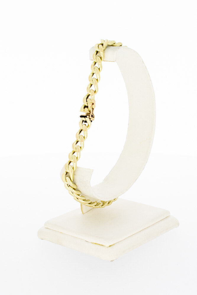 14 Karaat gouden gewalste Gourmet armband - 22,7 cm
