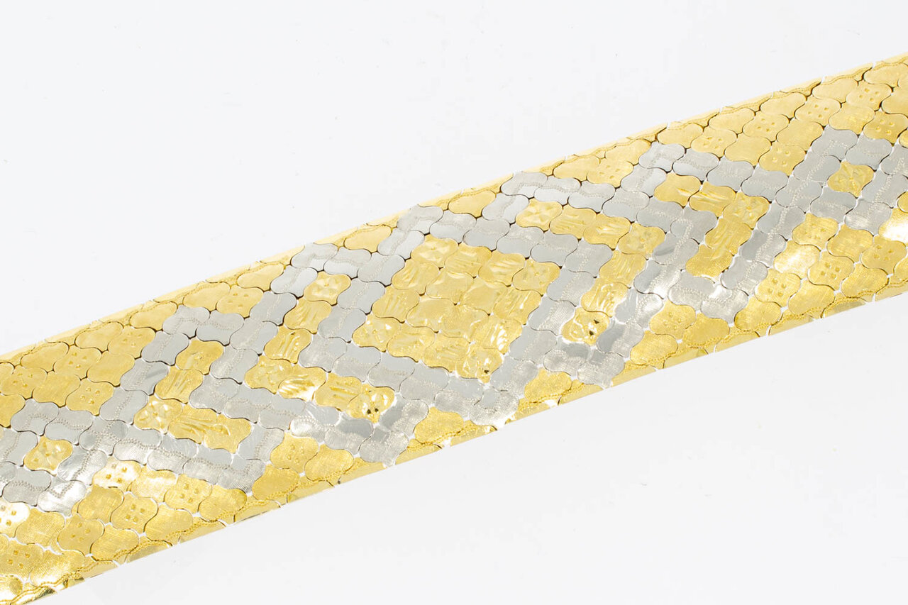 Bicolor 18 Karaat gouden schakelarmband - 19,8 cm