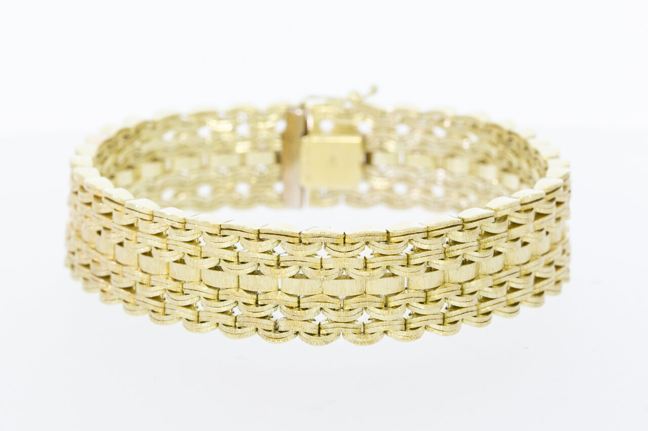 Gouden armband 14 Karaat gevlochten - 19 cm