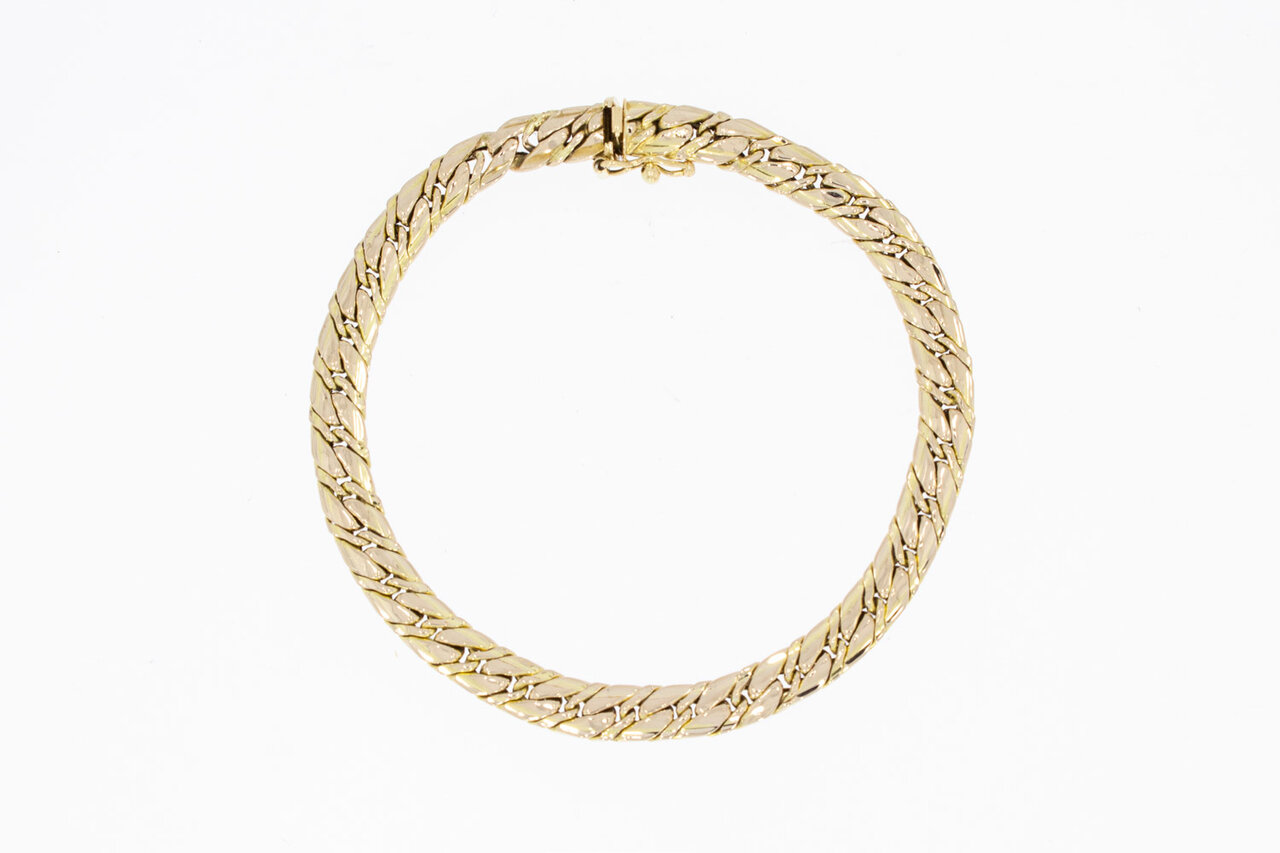 Gourmet armband 14 Karaat goud - 19,7 cm