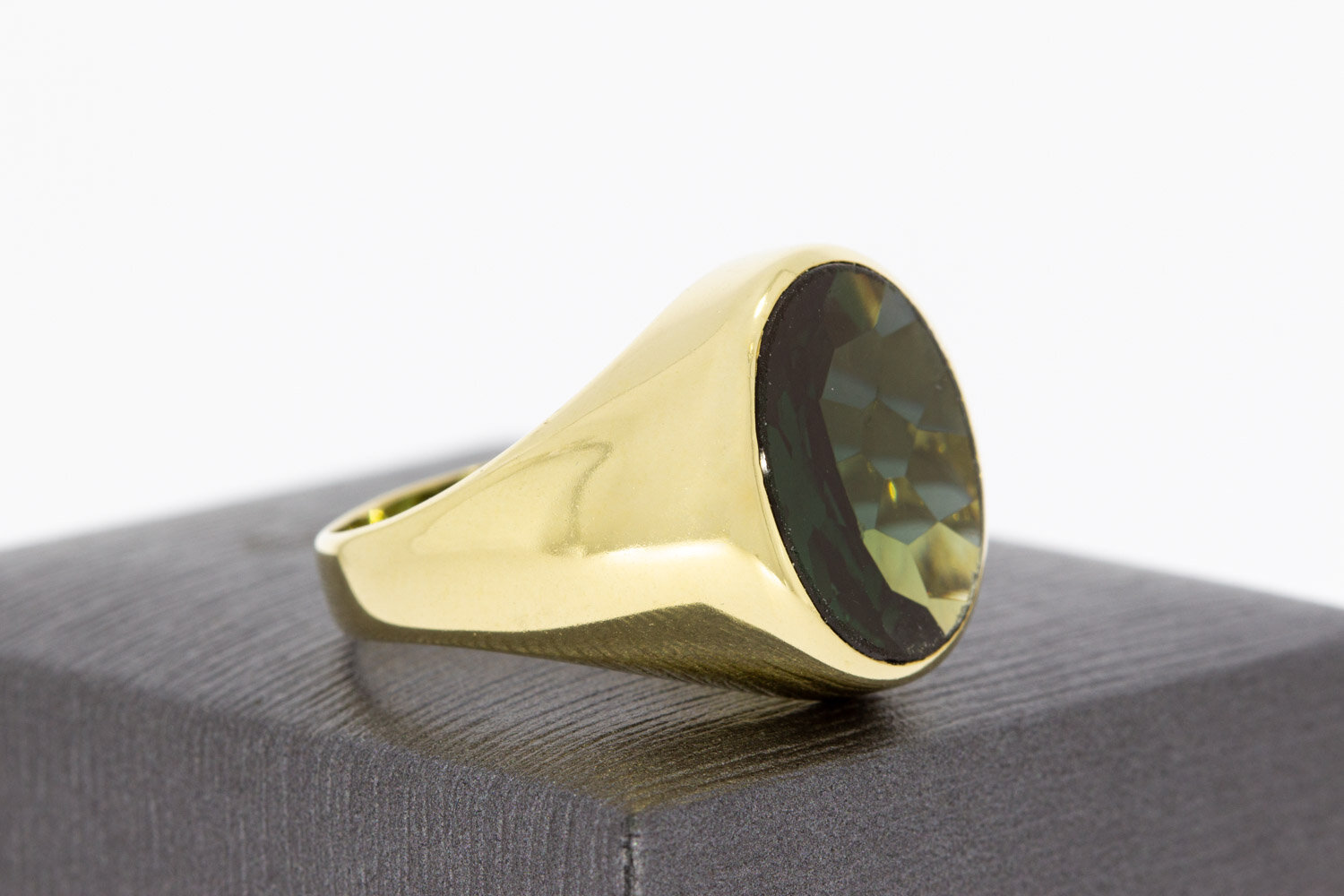 14 karaat gouden statement Saffier ring - 20,1 mm