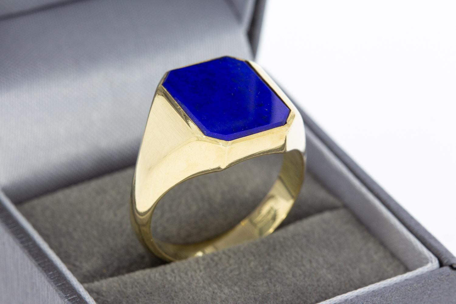 14 Karaat gouden Lapis Lazuli zegelring - 21 mm