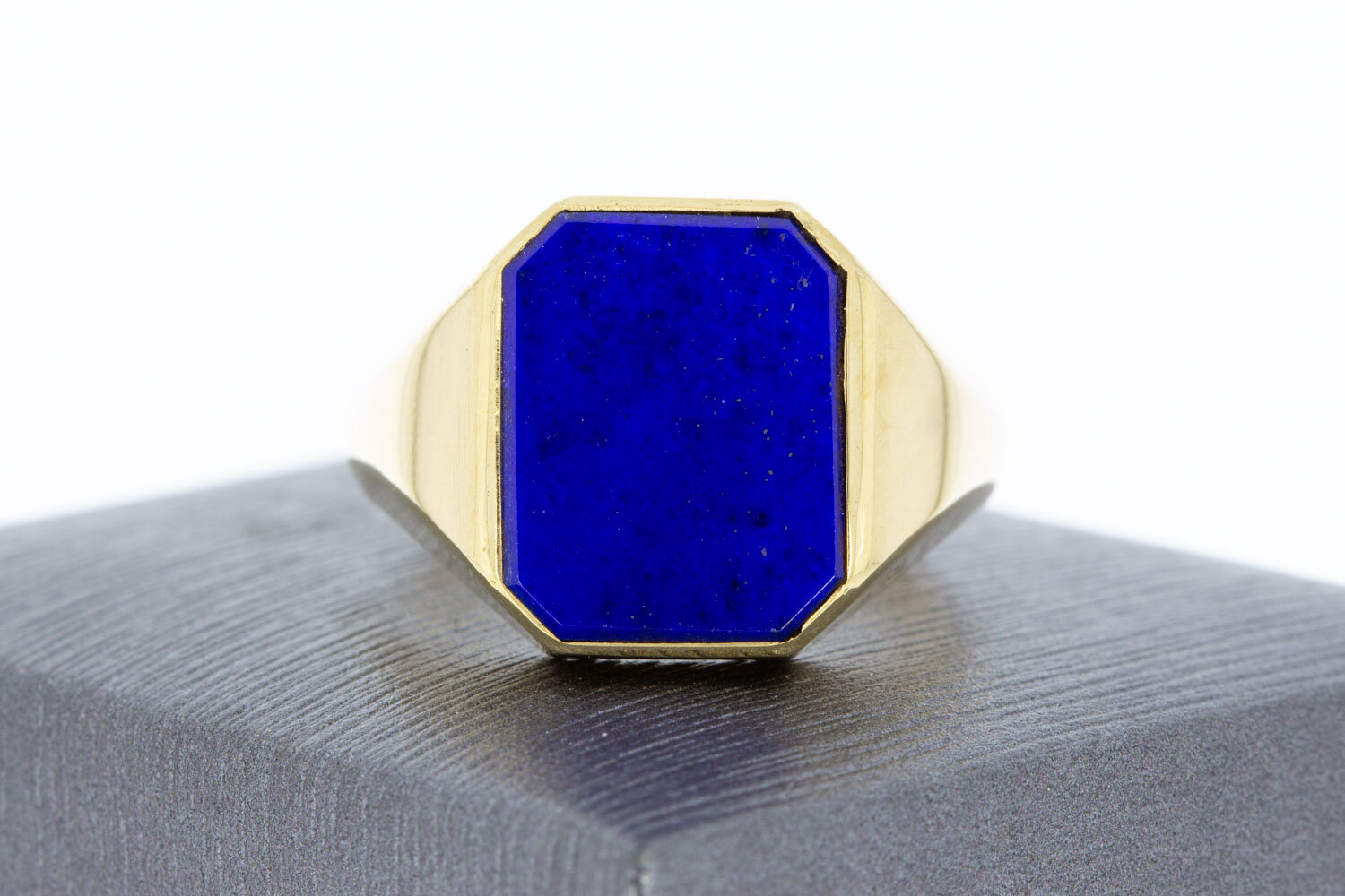 14 Karaat gouden Lapis Lazuli zegelring - 21 mm