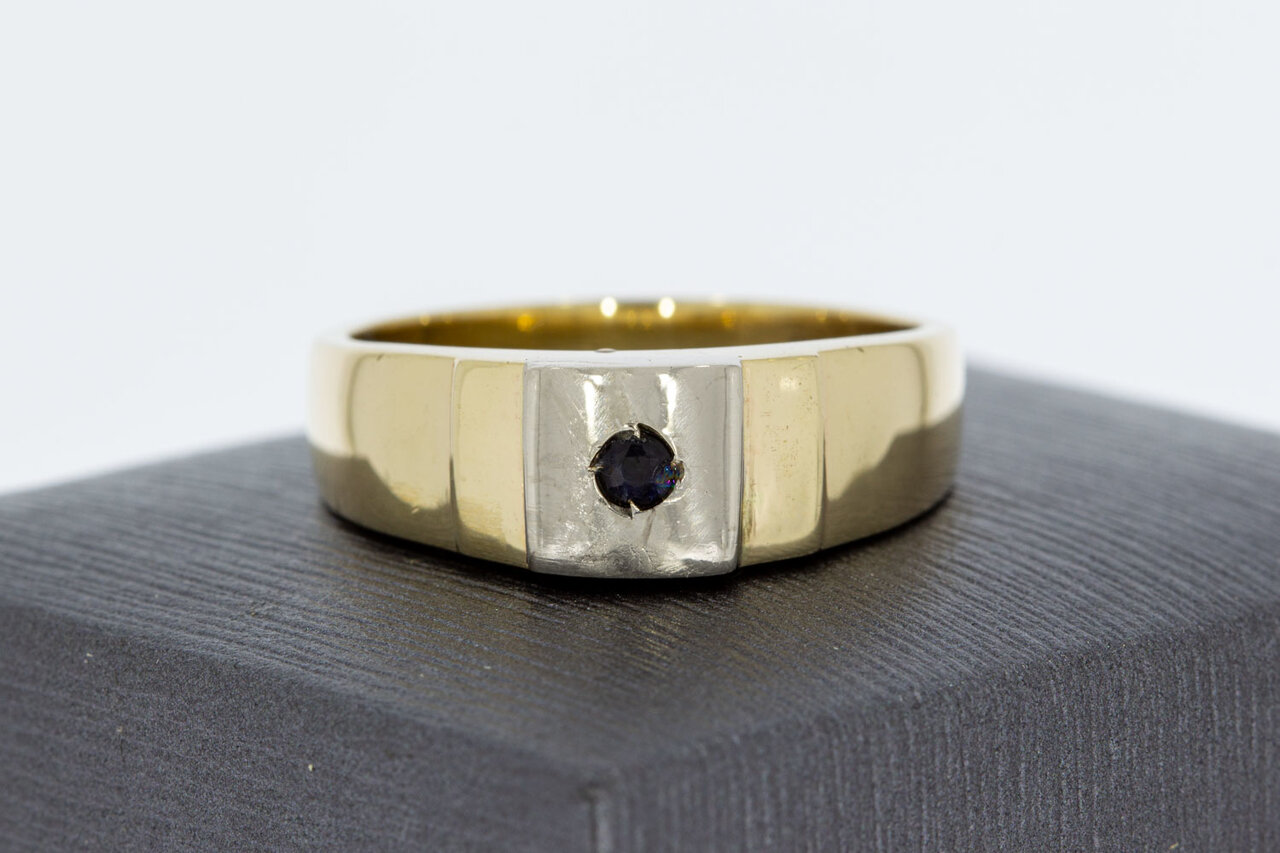 14 Karaat gouden Statement Saffier ring - 20,6 mm