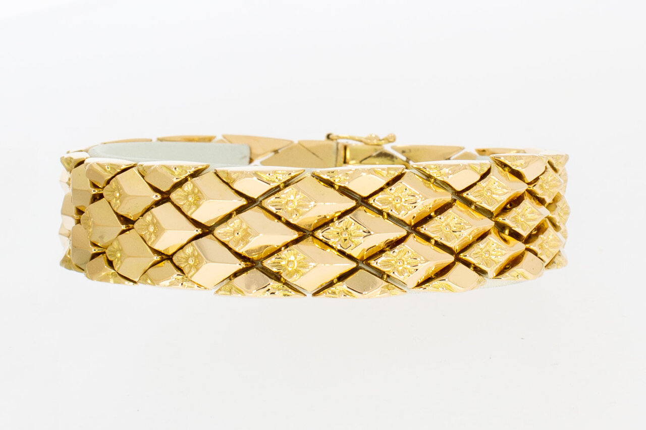 18 Karaat geel gouden vintage armband - 19,5 cm