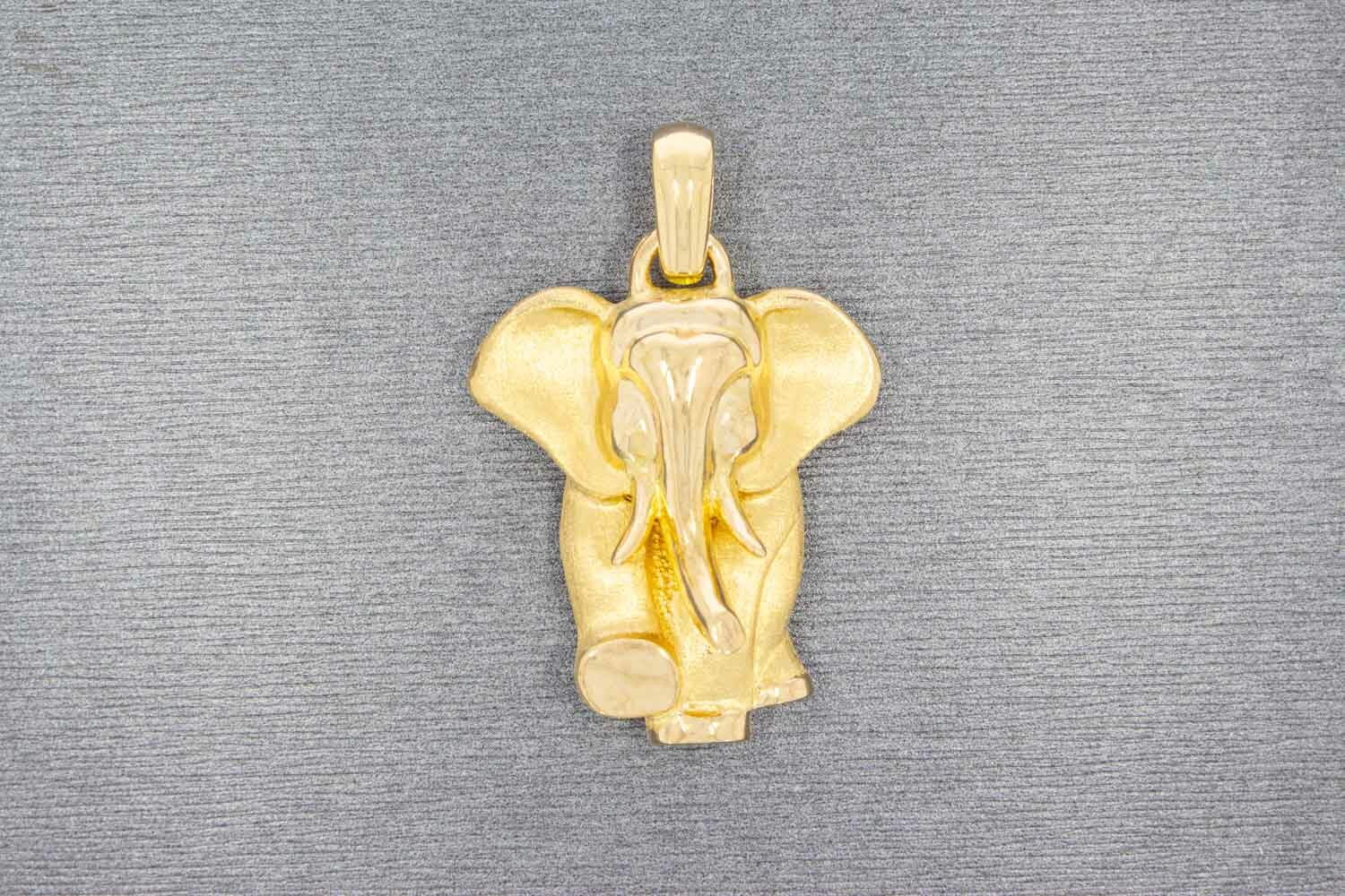 18 Karaat geelgouden Olifant hanger