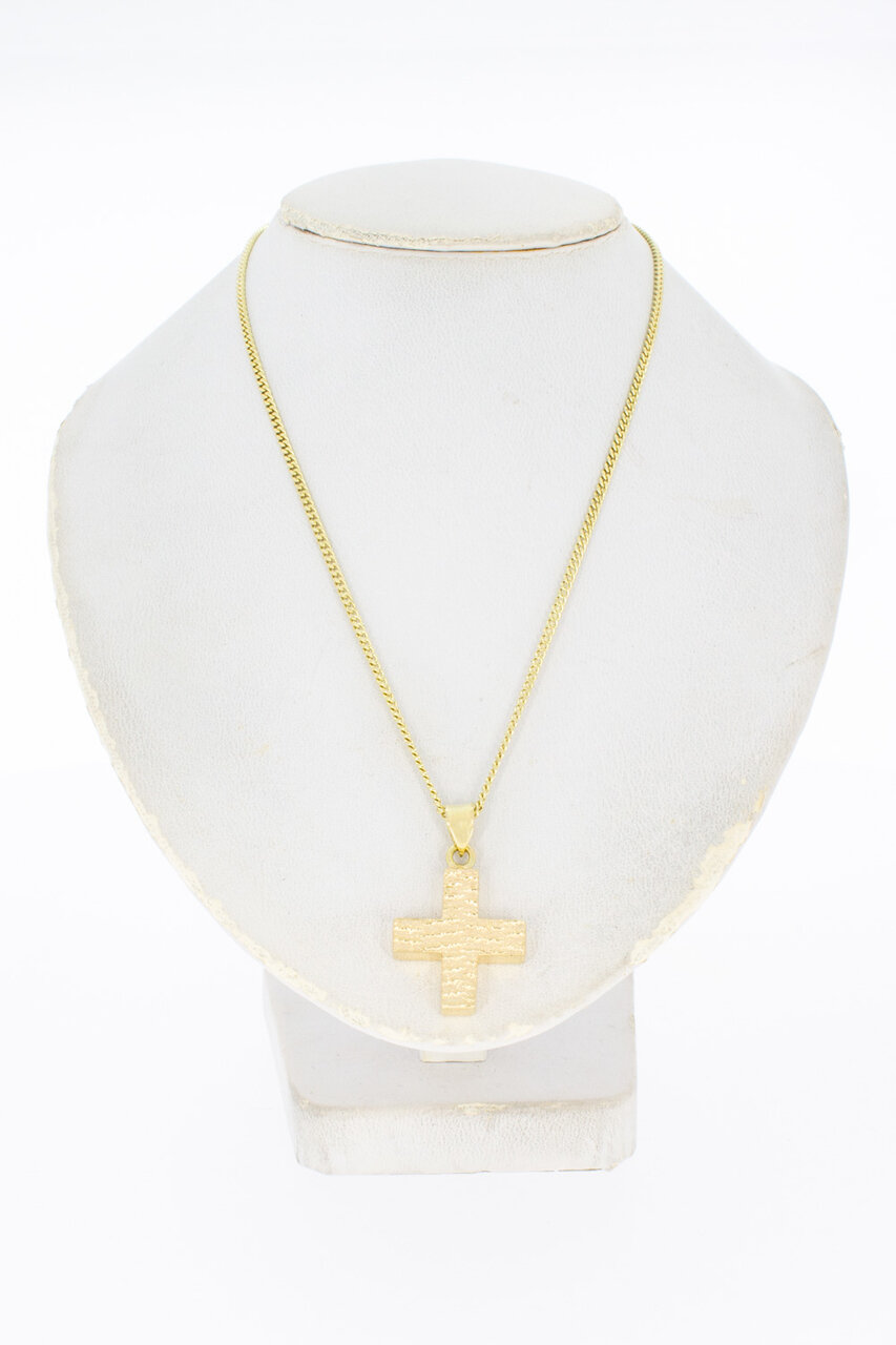 14 Karaat gouden Kruis ketting hanger - 2,1 cm