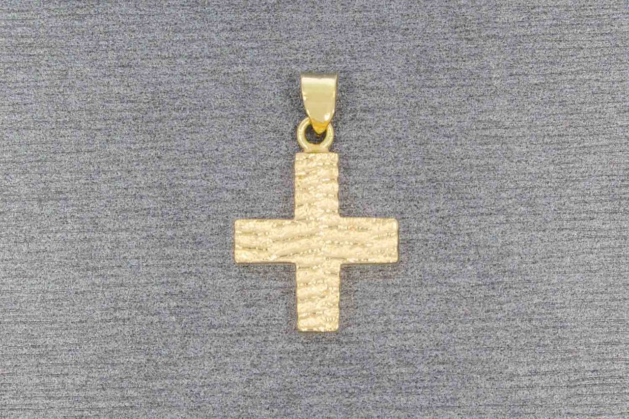 14 Karaat gouden Kruis ketting hanger - 2,1 cm