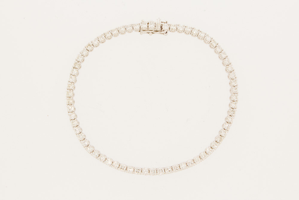 18 Karaat Tennis armband met Diamant - 18,5 cm