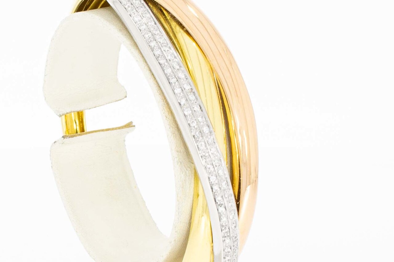 18 Karaat gouden diamant Bangle armband