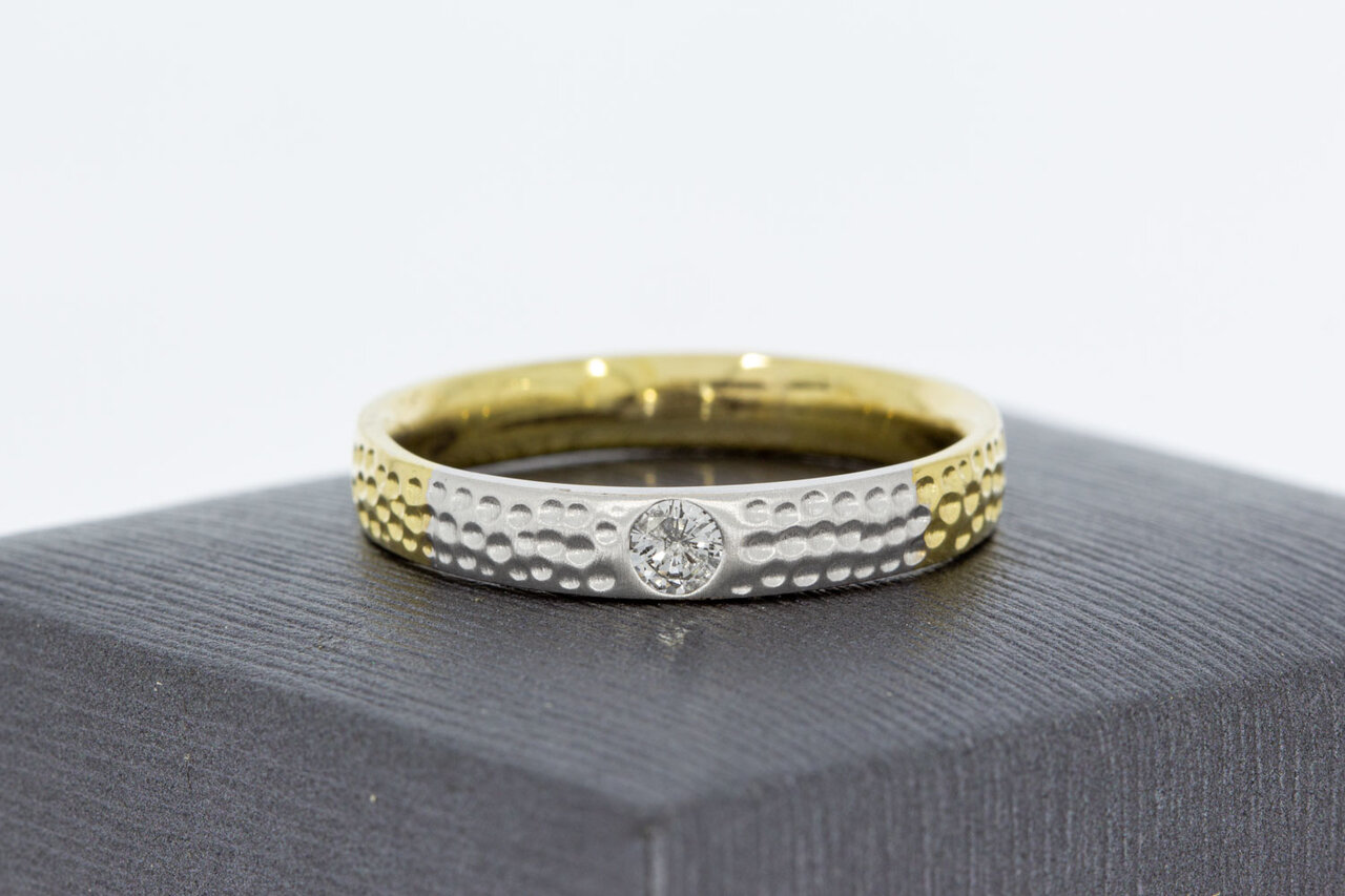 18 Karaat ring van goud met diamant - 20,7 mm